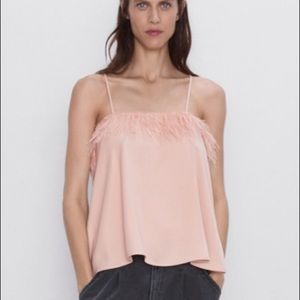 Zara Feathered Peach Top
